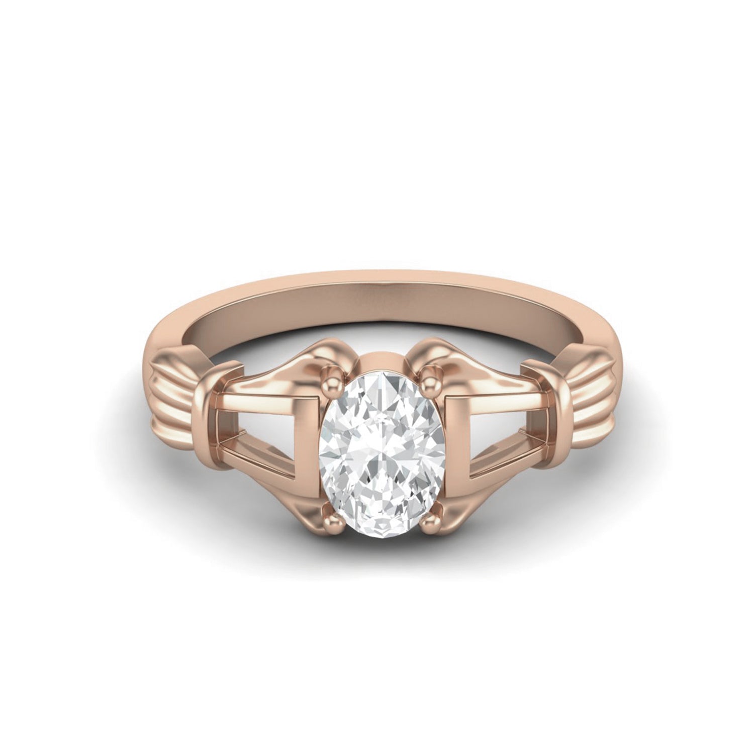 Moissanite Art Deco-Inspired Geometric Ring – Sterling Silver-4