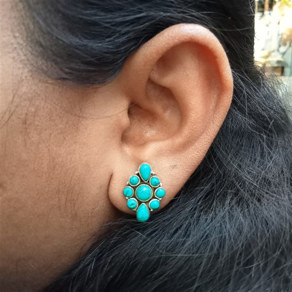 Kite Shape Hydro Turquoise Studs-1