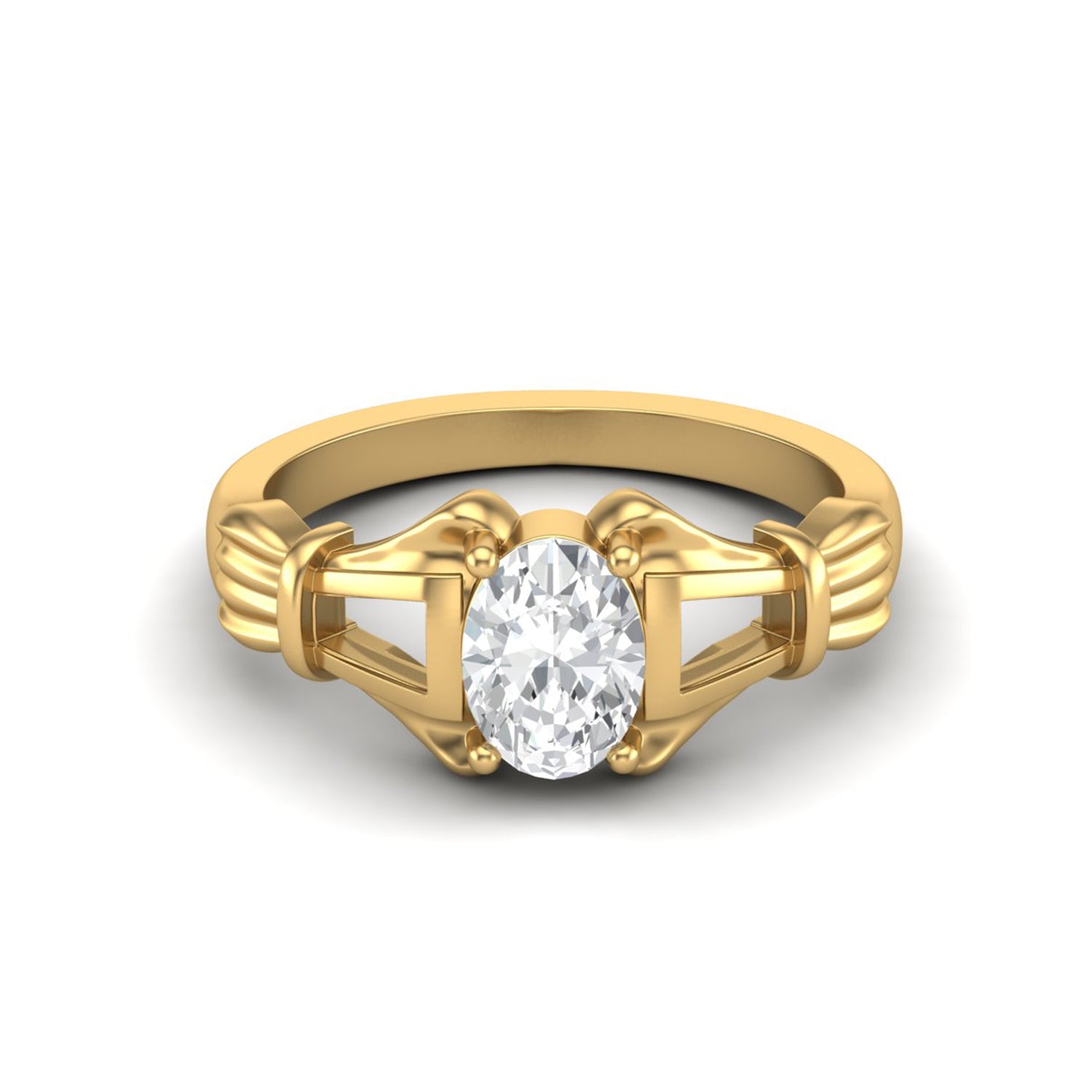 Moissanite Art Deco-Inspired Geometric Ring – Sterling Silver-2