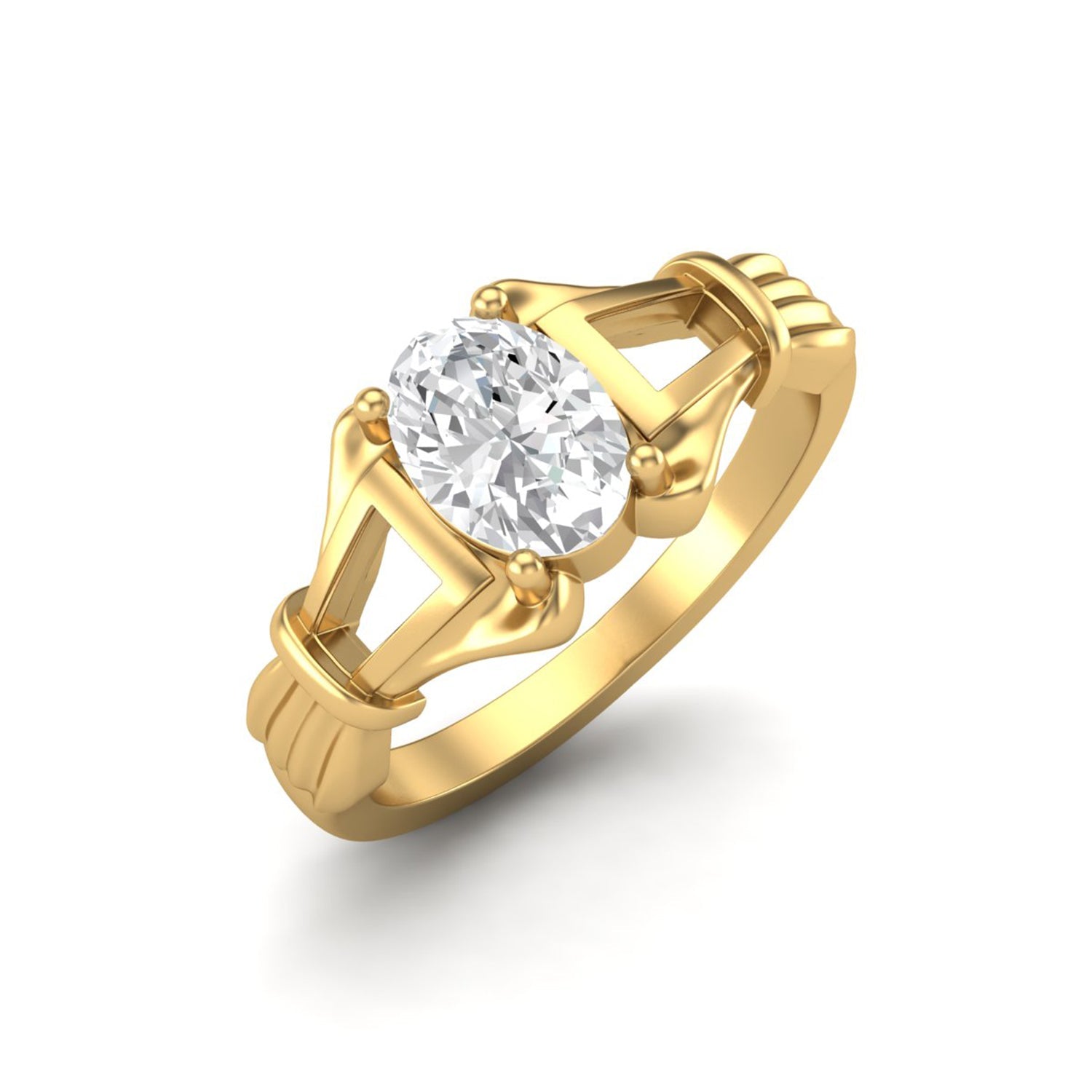 Moissanite Art Deco-Inspired Geometric Ring – Sterling Silver-3