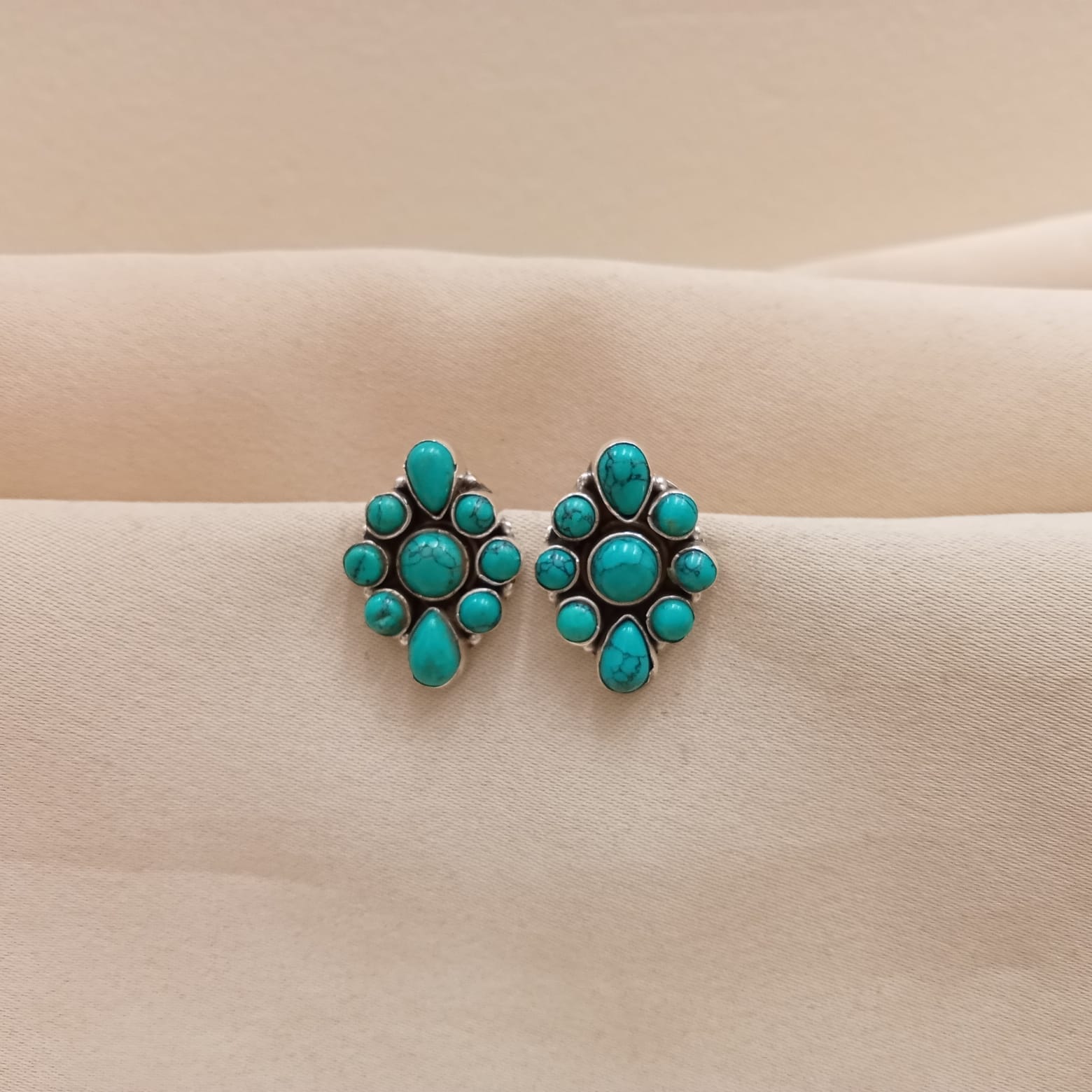 Kite Shape Hydro Turquoise Studs-2