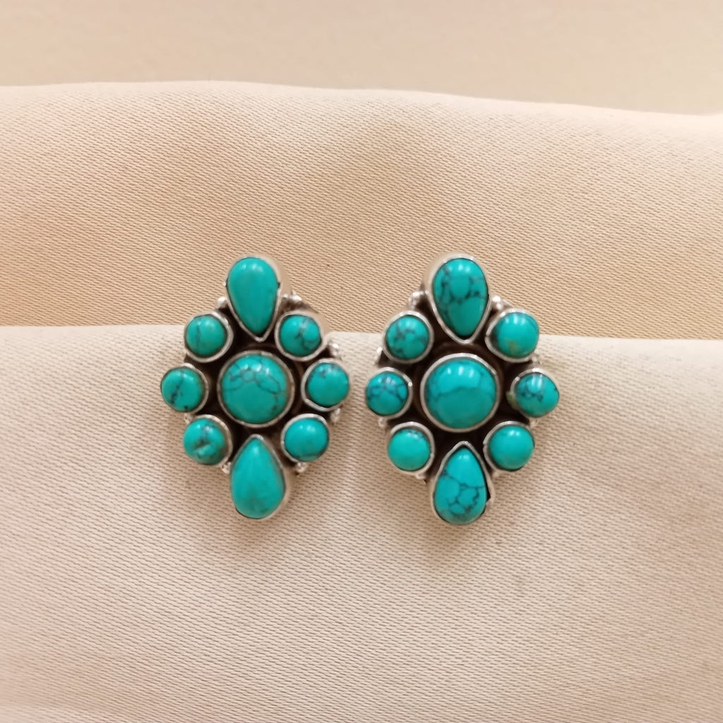 Kite Shape Hydro Turquoise Studs-0