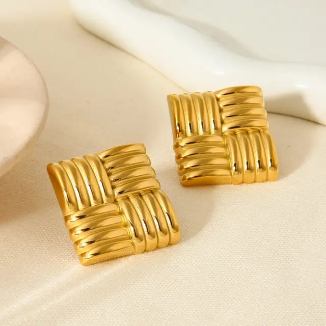 Square Stud Earrings – Bold, Geometric & Elegant-1
